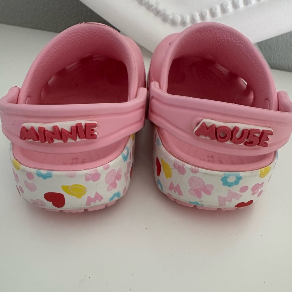 CROCS Kids Pink Minnie Mouse Charm Clogs size c9 - Picture 6 of 7